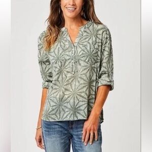 Carve Designs Dylan Gauze Moss Makai Organic Cotton Top